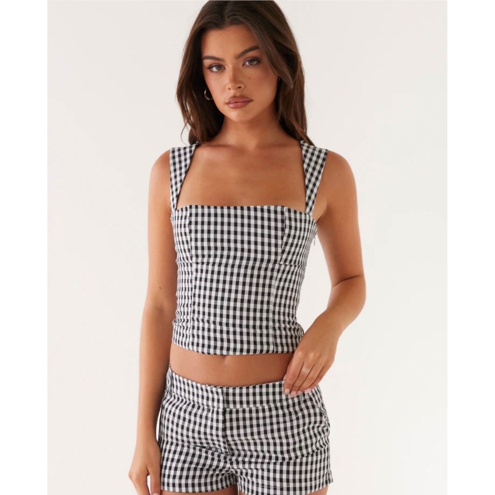 Peppermayo Clayton Top - Black Gingham NWT size 8